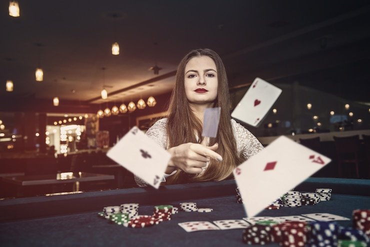 Antarmuka papan taruhan European Roulette dengan chip virtual